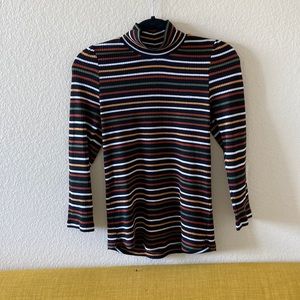 Free People multi striped turtle neck size S